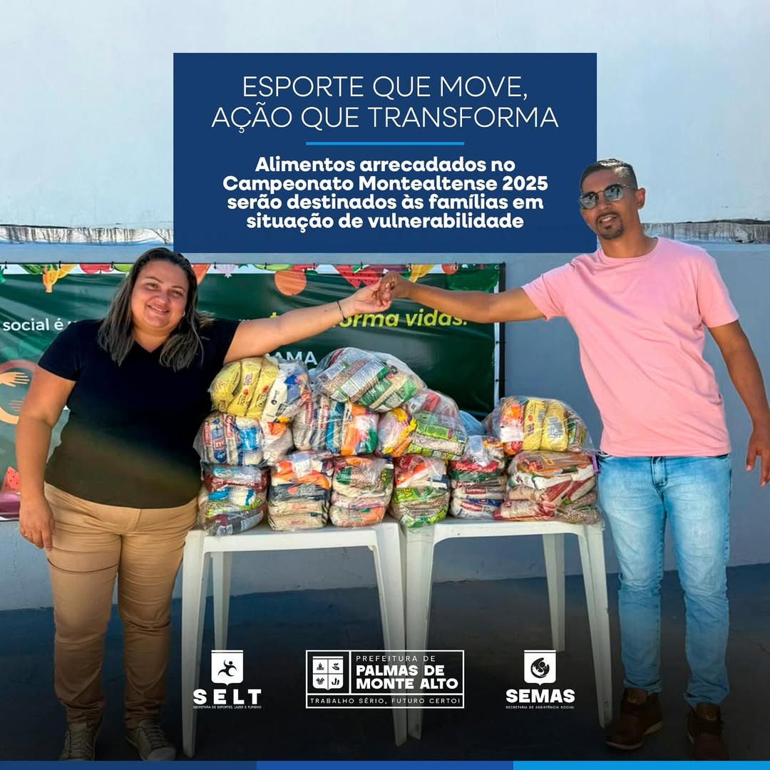 Campeonato Montealtense de Futebol 2025 alia esporte e solidariedade com arrecadação de alimentos